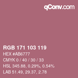 カラーコード: RGB 171 103 119 | qconv.com