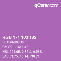 カラーコード: RGB 171 103 182 | qconv.com