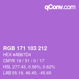 カラーコード: RGB 171 103 212 | qconv.com