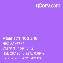 Color code: RGB 171 103 249 | qconv.com