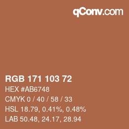 カラーコード: RGB 171 103 72 | qconv.com