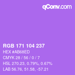 Color code: RGB 171 104 237 | qconv.com