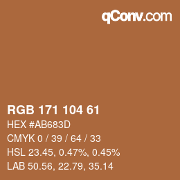 カラーコード: RGB 171 104 61 | qconv.com
