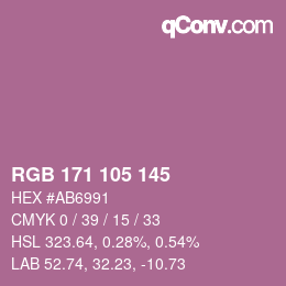 Color code: RGB 171 105 145 | qconv.com