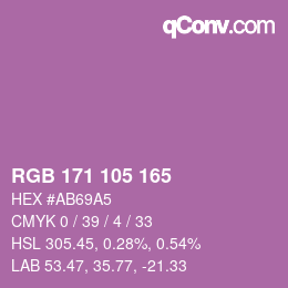 カラーコード: RGB 171 105 165 | qconv.com