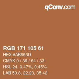 カラーコード: RGB 171 105 61 | qconv.com
