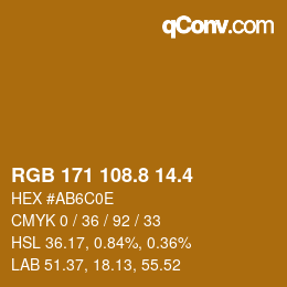 カラーコード: RGB 171 108.8 14.4 | qconv.com