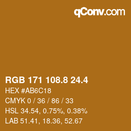 カラーコード: RGB 171 108.8 24.4 | qconv.com