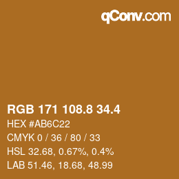 カラーコード: RGB 171 108.8 34.4 | qconv.com