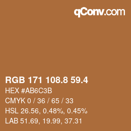 カラーコード: RGB 171 108.8 59.4 | qconv.com