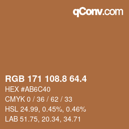 カラーコード: RGB 171 108.8 64.4 | qconv.com