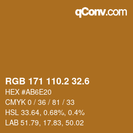 カラーコード: RGB 171 110.2 32.6 | qconv.com