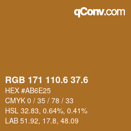 カラーコード: RGB 171 110.6 37.6 | qconv.com