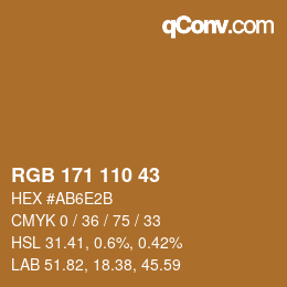 Farbcode: RGB 171 110 43 | qconv.com