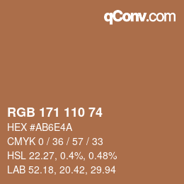 Farbcode: RGB 171 110 74 | qconv.com