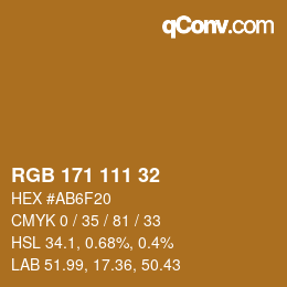 カラーコード: RGB 171 111 32 | qconv.com