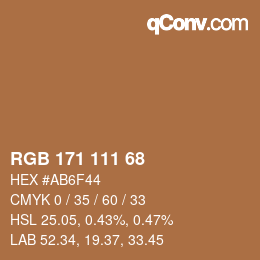 カラーコード: RGB 171 111 68 | qconv.com