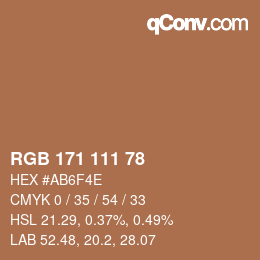 カラーコード: RGB 171 111 78 | qconv.com