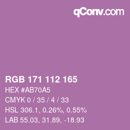 Farbcode: RGB 171 112 165 | qconv.com