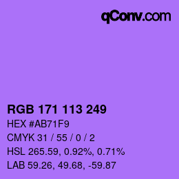Color code: RGB 171 113 249 | qconv.com