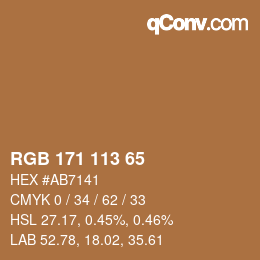 カラーコード: RGB 171 113 65 | qconv.com