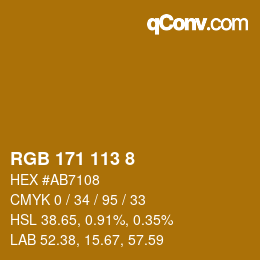 カラーコード: RGB 171 113 8 | qconv.com