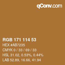 カラーコード: RGB 171 114 53 | qconv.com