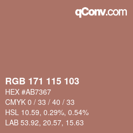 カラーコード: RGB 171 115 103 | qconv.com