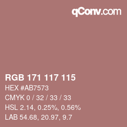 Color code: RGB 171 117 115 | qconv.com