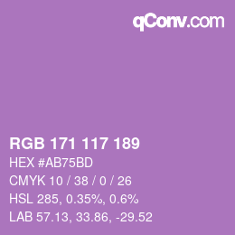 Farbcode: RGB 171 117 189 | qconv.com
