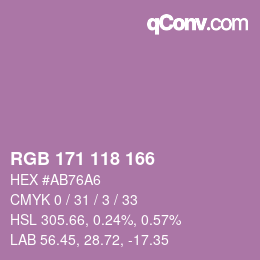 Color code: RGB 171 118 166 | qconv.com