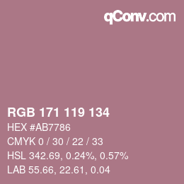Color code: RGB 171 119 134 | qconv.com