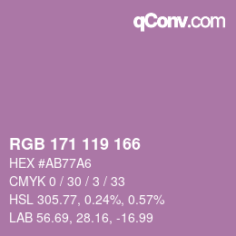 Color code: RGB 171 119 166 | qconv.com