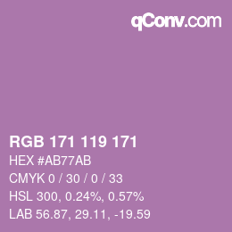 カラーコード: RGB 171 119 171 | qconv.com