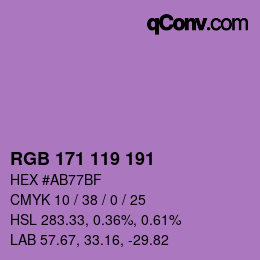 カラーコード: RGB 171 119 191 | qconv.com