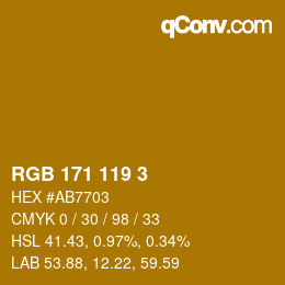 カラーコード: RGB 171 119 3 | qconv.com