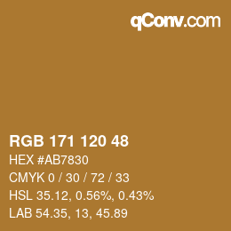 カラーコード: RGB 171 120 48 | qconv.com