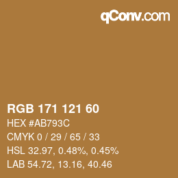カラーコード: RGB 171 121 60 | qconv.com