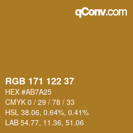 カラーコード: RGB 171 122 37 | qconv.com