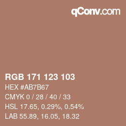 カラーコード: RGB 171 123 103 | qconv.com