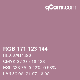 カラーコード: RGB 171 123 144 | qconv.com