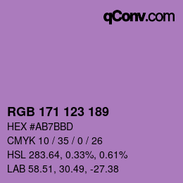 颜色代码: RGB 171 123 189 | qconv.com