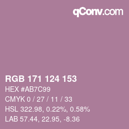 Farbcode: RGB 171 124 153 | qconv.com