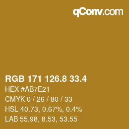 カラーコード: RGB 171 126.8 33.4 | qconv.com