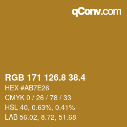 カラーコード: RGB 171 126.8 38.4 | qconv.com