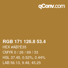 カラーコード: RGB 171 126.8 53.4 | qconv.com