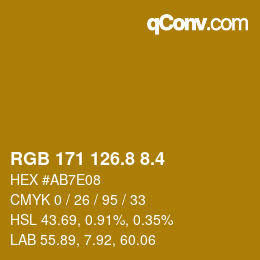 カラーコード: RGB 171 126.8 8.4 | qconv.com