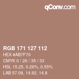 Code couleur: RGB 171 127 112 | qconv.com