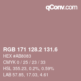 カラーコード: RGB 171 128.2 131.6 | qconv.com