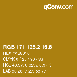 カラーコード: RGB 171 128.2 16.6 | qconv.com
